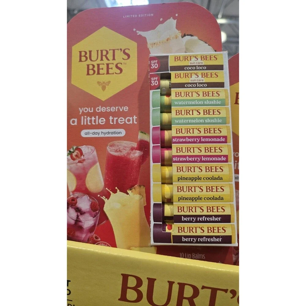 Burt’s Bees Drink Inspired Lip Balm Limited Edition 10 Pack EXP 12/2027